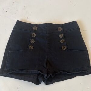 Express High Waist Black Button Shorts